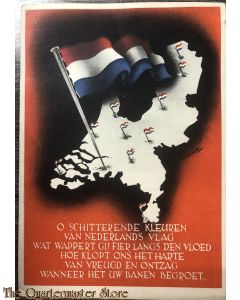 Prent briefkaart bevrijding o schitterende kleuren 