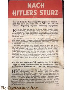 Flugblatt / Leaflet G.29, NACH HITLERS STURZ (After Hitler's Fall)