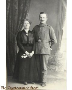 Foto duitse militair en vrouw, studio portret WW1