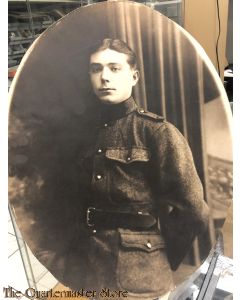 Belgium - Large oval photograph of WW1 Belgian soldier