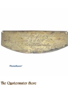 Kleine koperen plaquette Zum 25 jahrigen Jubilaum 1937 Polizei (Albtlg Sehlendorf)
