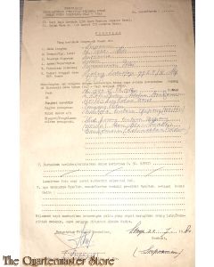 Formulir Sekretariat Kesejahteraan Persatun Keluarga  besar bekas Heiho Indonesia 1942 - 1945 