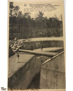 Postcard , Het groot kanon van Leugenboom te Moere , (het stuk draaide in een kuil van 20 meter doorsnede)