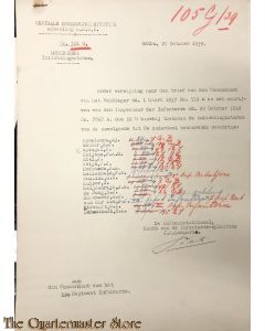 (uitgebreide correspondentie) Inlichtingen staten Vaandrigs 19e Depot Bataljon (19 R.I.) 25 okt 1939 - 6 april 1940