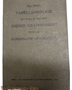 Voorschrift no 39d Tabellen boekje Artillerie Alg schietvoorschrift Kon Landmacht