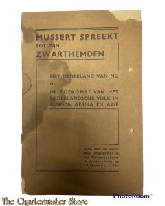 Brochure NSB - Mussert spreekt tot zijn zwarthemden Concertgebouw 1939