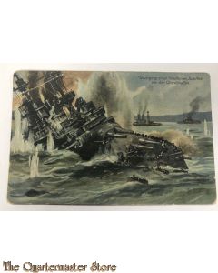 Postkarte WK1 Untergang eines Feindlichen Schiffes vor der Dardanellen