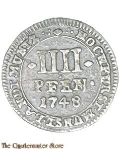 Munt , Münster, Domkapitel Cu 3 Pfennig 1748