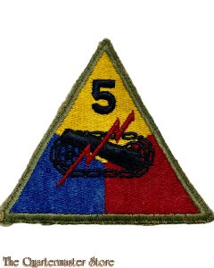 Mouwembleem 5e Armored Divison (green back Sleevebadge 5th Armored Division)