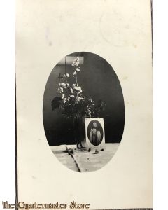 Postkarte foto Kaiser Wilhelm mit Blumen 1915