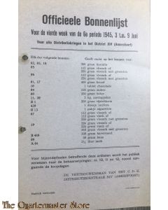 Officieele bonnenlijst 4e week 6e  3-9 juni 1945 District XIV Amersfoort