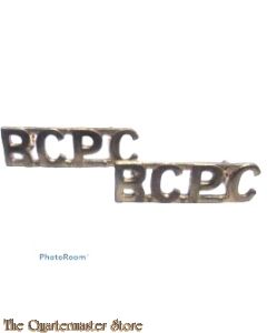 Shoulder titles Royal Canadian Postal Corps R.C.P.C. (brass)  1961-1980