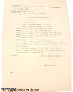 Brief Ubersendung Dienstauszeichnungen Generalkommando VII Armeekorps