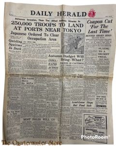 Newspaper , Daily Herald no 9201 Wednesday August 22 1945