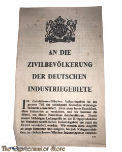 Flugblatt /  Leaflet , G.41, An die zivilbevolkerung der Deutschen Industriegebiete (Message to Civilians)
