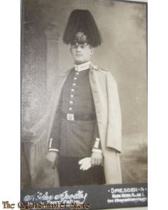 Photo German imperial soldier with parade helmet Dresden 1914