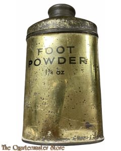 Goudkleurig Blik voetpoeder 1 3/4 Oz.  (Gold coloured 1 3/4 Oz. Tin footpowder)