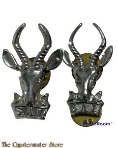 Collar badges pair  Infantry South Africa (silver coloured)
