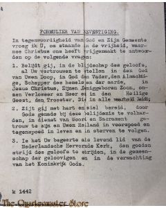 Formulier van bevestiging (Ned Herv Kerk) WW2