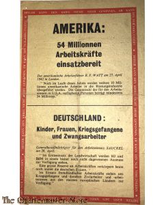 Flugblatt  G.23, AMERIKA: 54 Millionen Arbeitskräfte einsatzbereit (AMERICAN LABOUR POTENTIAL 54 MILLIONS / Ludendorf and Hitler)