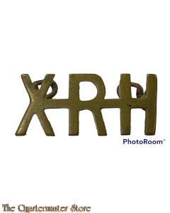 Shoulder title XHR (10th Royal Horse) brass 