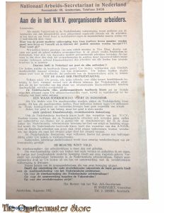 Communistisch pamflet oproep tot mobiliseren tegen de Kapitalistische reactie 1927