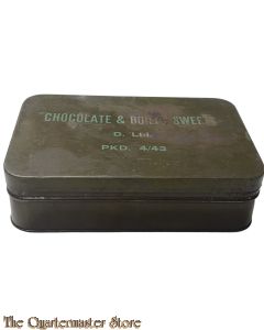 WW2 British Chocolate & Boiled Sweets Ration Tin 1943