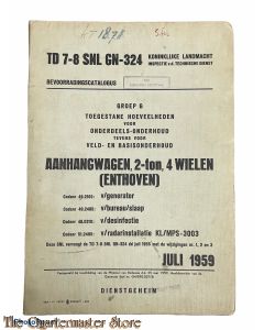 Bevoorradings catalogus TD 7-8 SNL GN-234 Aanhangwagen 2-ton, 4 wielen (Enthoven) 1959
