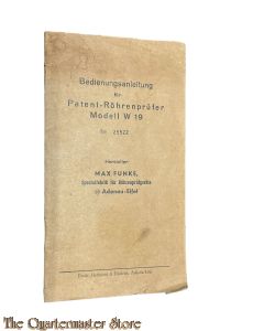 Bedienubgsanleitung MAX FUNKE W19 Röhrenprüfer