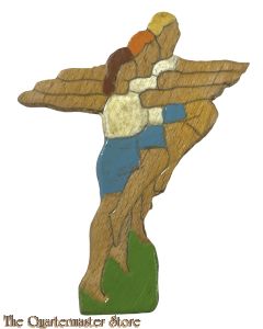 Spendeabzeichen WhW Turnen (Wooden tinnie Winterhilfswerk sports)
