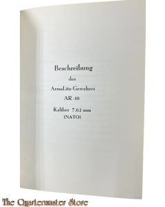 Book - Beschreibung des Arma-Lite gewehres AR-10 Kal 7.62 NATO