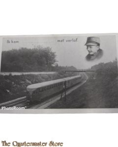 Prent briefkaart mobilisatie 1939 Ik kom..met verlof