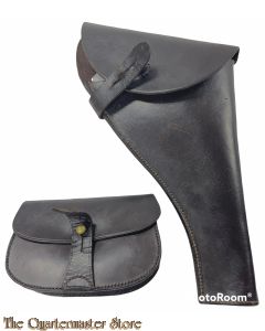 British WWI  .455 Webley Revolver Leather Holster with ammo pouch 