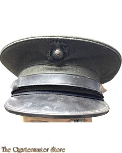  Original U.S. WWII Marine Corps OD Green Wool Visor Cap