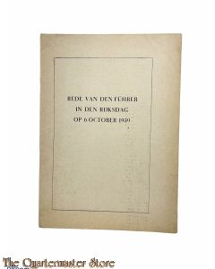Brochure NSB  ;   Rede van den Führer in den Rijksdag op 6 october 1939