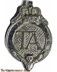 White Metal Lapel or sweet-heart badge TA (Territorial Army)