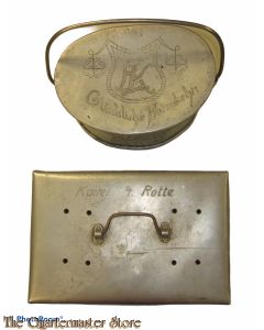 Kartei dose und Fressnapf Deutscher in Russischer Kriegsgefangenschaft (Meatcan and documentbox German POW Russia)