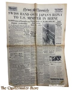 Newspaper , News Chronicle no 30,965 Wednesday  August 15 1945