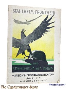 Brochure ; Stahlhelm -Frontheil 11er Reichsfront soldaten Tag  5-6 okt 1930