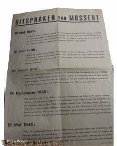 NSB propaganda handout 1941 Uitspraken MUSSERT