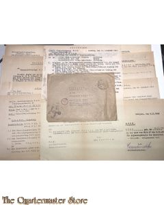 13 x Dokumente Laufbahn A Fegter Inf Pz, Jager. Ausb Komp. 22 (Documents of the history of a Zahlmeister 1943-44)