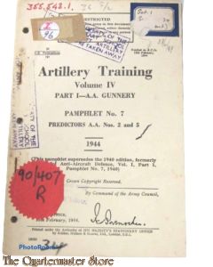 Pamphlet No 7 Vol IV part 1 AA Gunnery