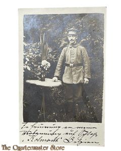 Feldpost karte 1914-18 studio Photo Soldat in uniform 