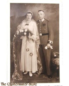Photo (Mil. Postcard) studio portret NCO Wedding/Heirat