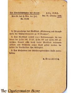 Merkblatt nr 20/39 Gliederungen und Kampfweise 