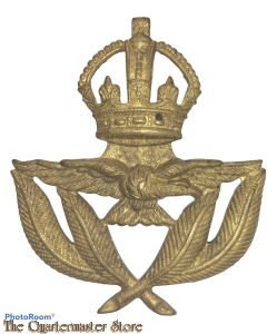 WWII RAF - RCAF - RAAF Warrant Officer Hat Badge Brass