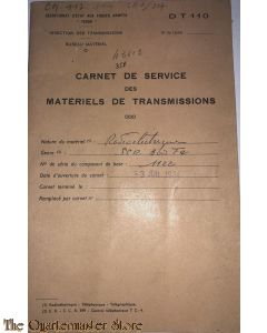 Carnet de Service des Matreriels de Transmission SCR 300 (1956)