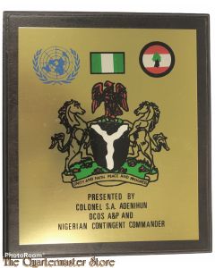 Wandbord UNIFIL Presented by Colonel S.A. Adenihun DCOS A&P abd Nigerian Contigent Commander 