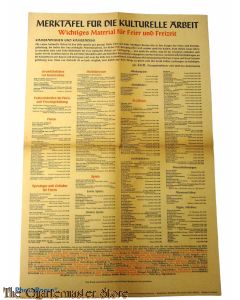 Poster , Merktafel für Kulturelle Arbeit (Reichsjugendführung)