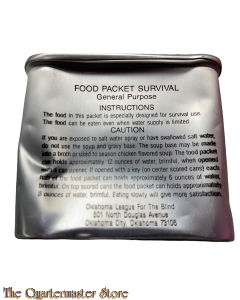 US tin can Food packet Survival, General Purpose 1988/1990